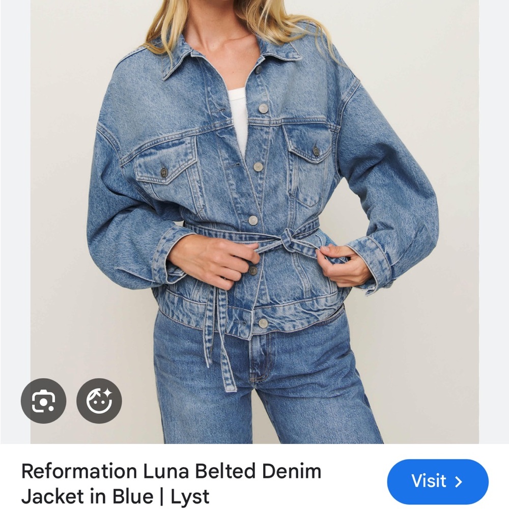 Reformation Luna Belted Denim Jacket